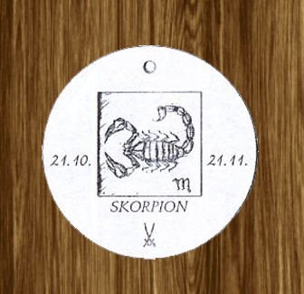 Porzellan-Anhänger Sternzeichen Skorpion