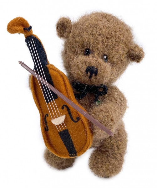 Häkelteddy "Cello" 14cm - Alpacawolle