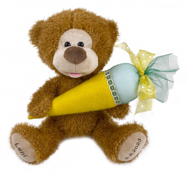 Knuddelbär zum Schulanfang mit individueller Bestickung