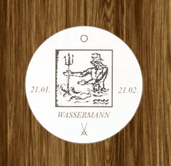Porzellan-Anhänger Sternzeichen Wassermann