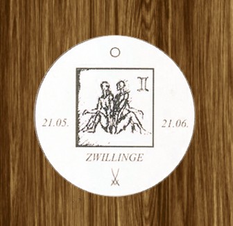 Porzellan-Anhänger Sternzeichen Zwilling