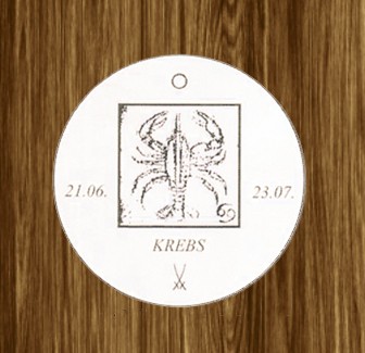 Porzellan-Anhänger Sternzeichen Krebs