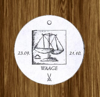 Porzellan-Anhänger Sternzeichen Waage