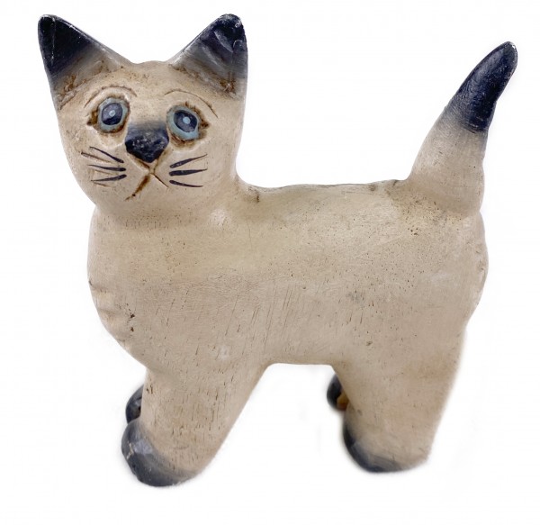 Holzkatze weiß