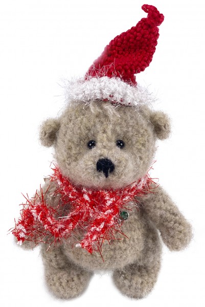Häkelteddy "Weihnachtsbärchen" 16cm Alpacawolle